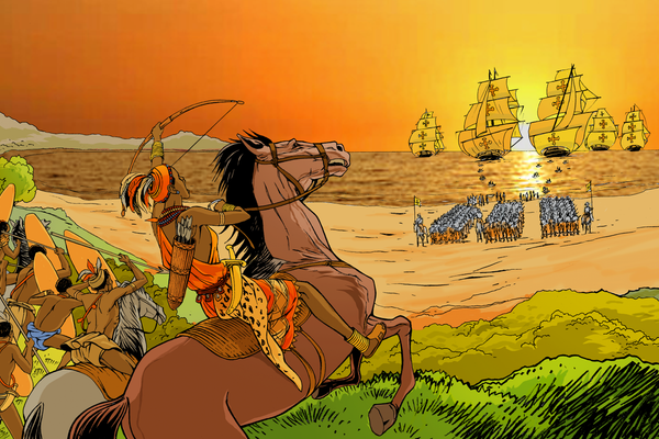 Nzinga Mbandi as illustrated by Pat Masioni for UNESCO’s series on women in African history.