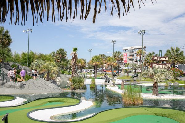 One of the golf courses leads through a string of faux islands. 