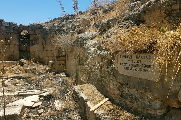 The memorial is below ground, and is slowly being overtaken by nature.