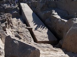 Partially uncovered obelisk