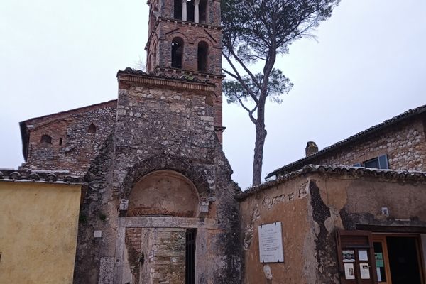 The entrance and façade of the church