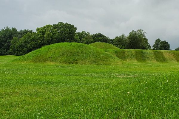 View of several mound structures.