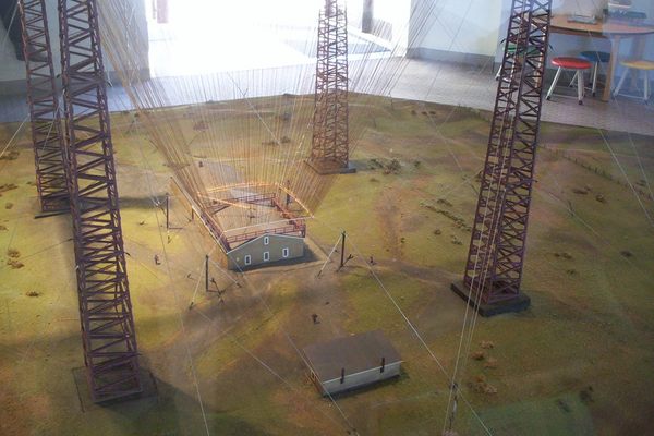 A model of the Marconi’s original Table Head station at Glace Bay.