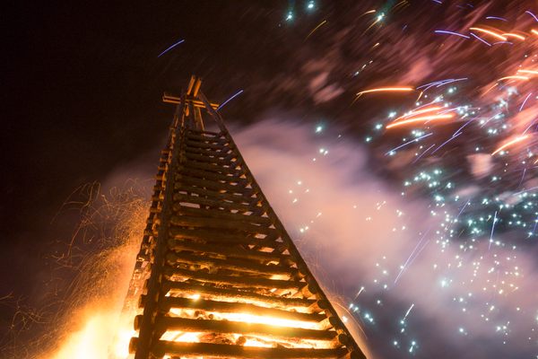 Burning on land and from the heavens